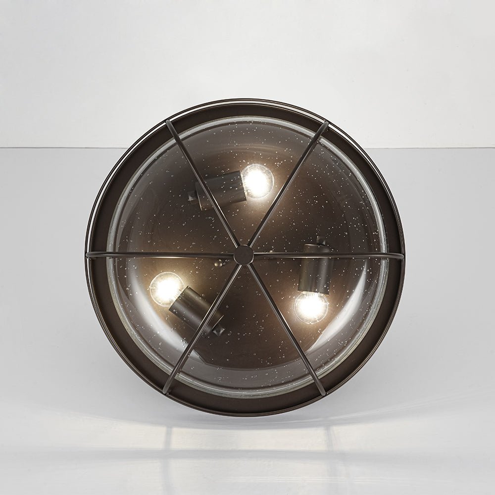 Vatnuvo Retro Round Seeded Glass Flush Mount Light