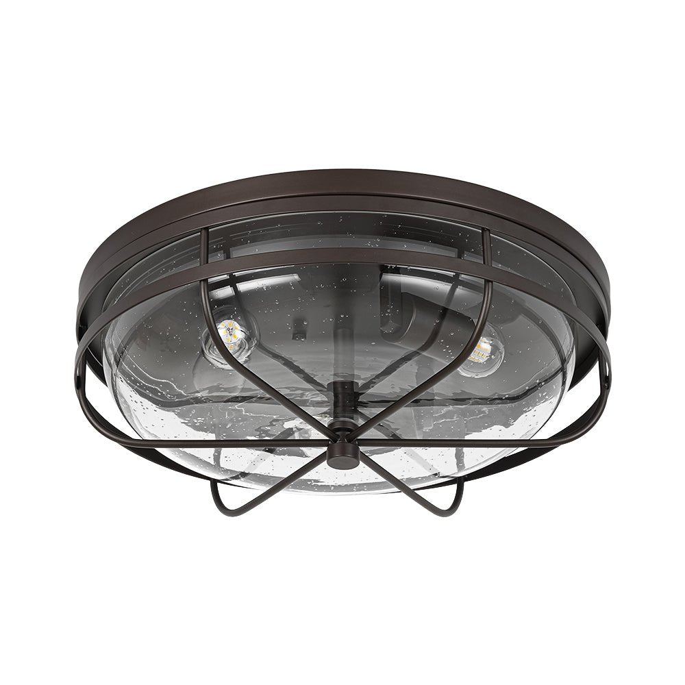 Vatnuvo Retro Round Seeded Glass Flush Mount Light