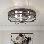 Vatnuvo Retro Round Seeded Glass Flush Mount Light