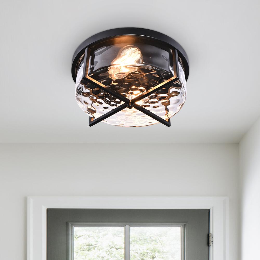 Ildror Modern Hammered Glass Ceiling Light