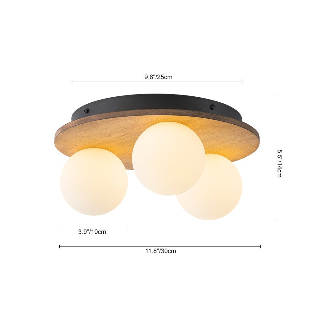 Waegnuvo Rural Frosted Metal Semi Flush Mount Ceiling Light