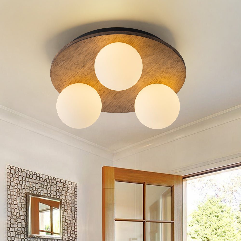 Waegnuvo Rural Frosted Metal Semi Flush Mount Ceiling Light