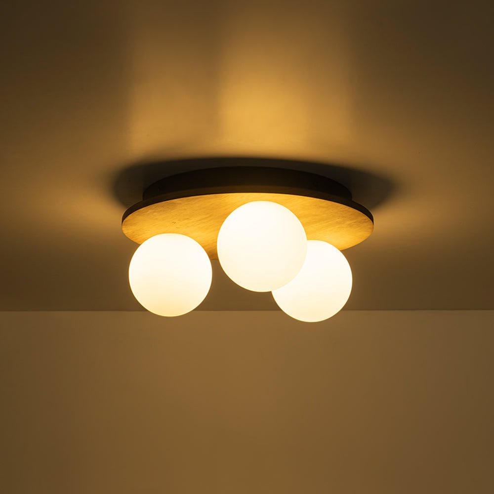 Waegnuvo Rural Frosted Metal Semi Flush Mount Ceiling Light