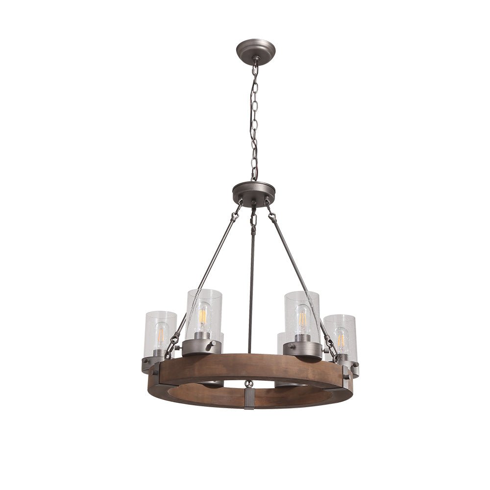 Fljotuli Rustic Wagon Wheel Metal Chandelier