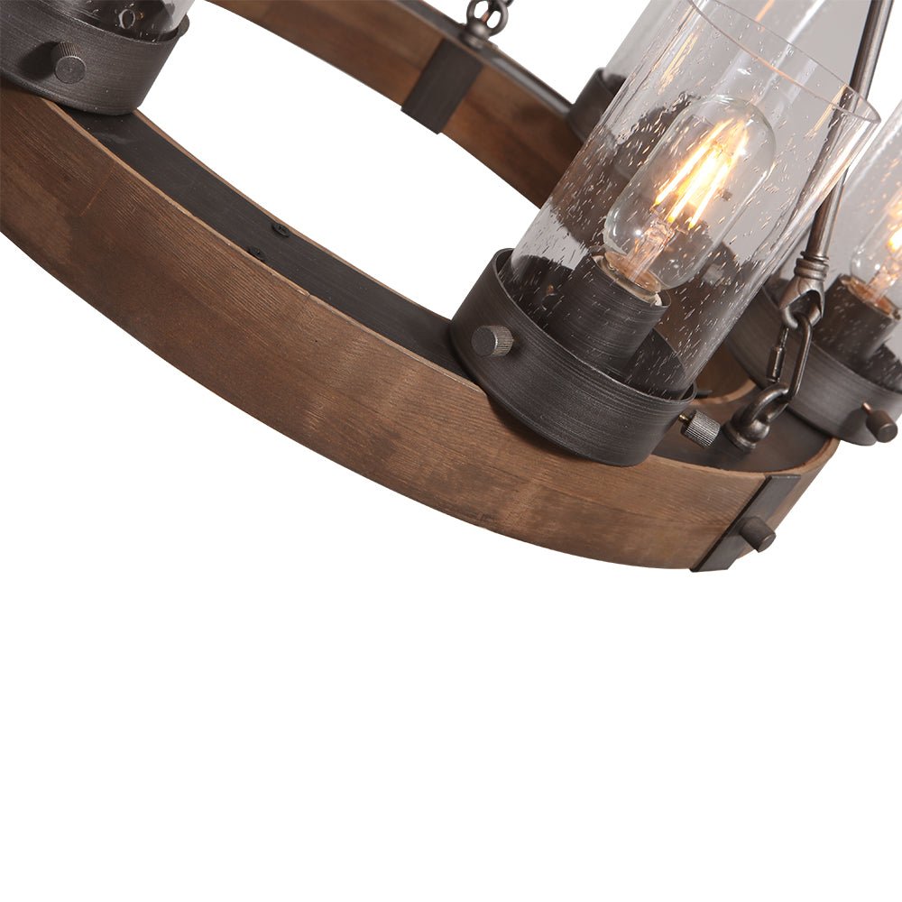 Fljotuli Rustic Wagon Wheel Metal Chandelier