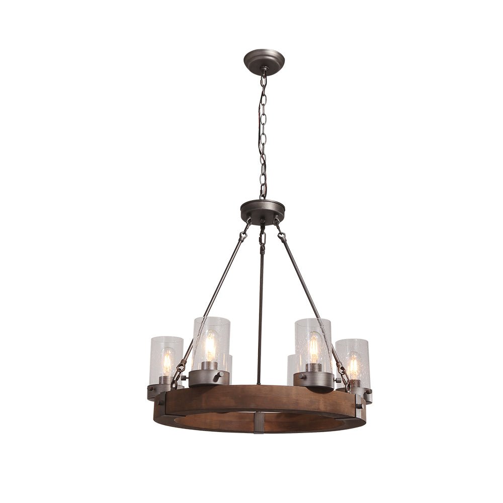Fljotuli Rustic Wagon Wheel Metal Chandelier