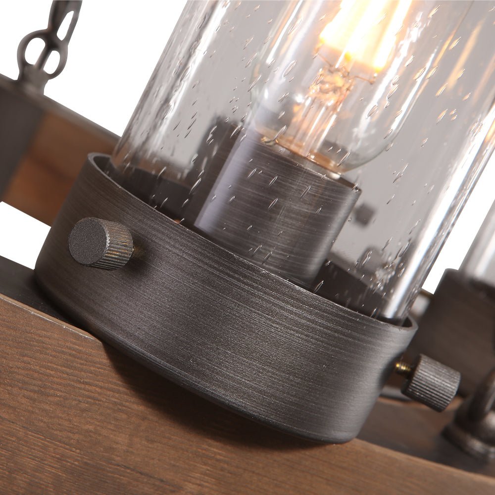 Fljotuli Rustic Wagon Wheel Metal Chandelier