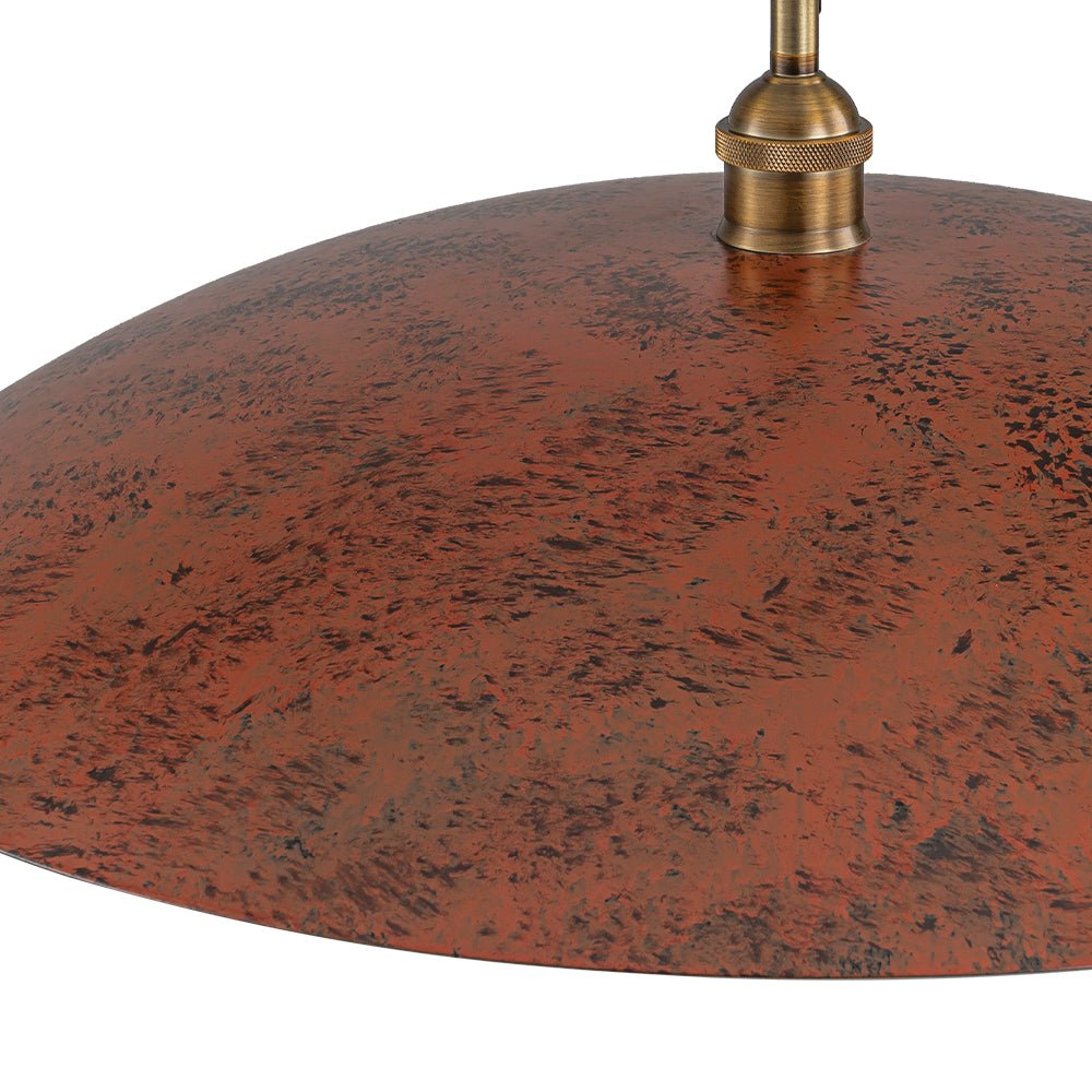 Rauduvox Rustic Brown Oversized Flat Metal Pendant Light