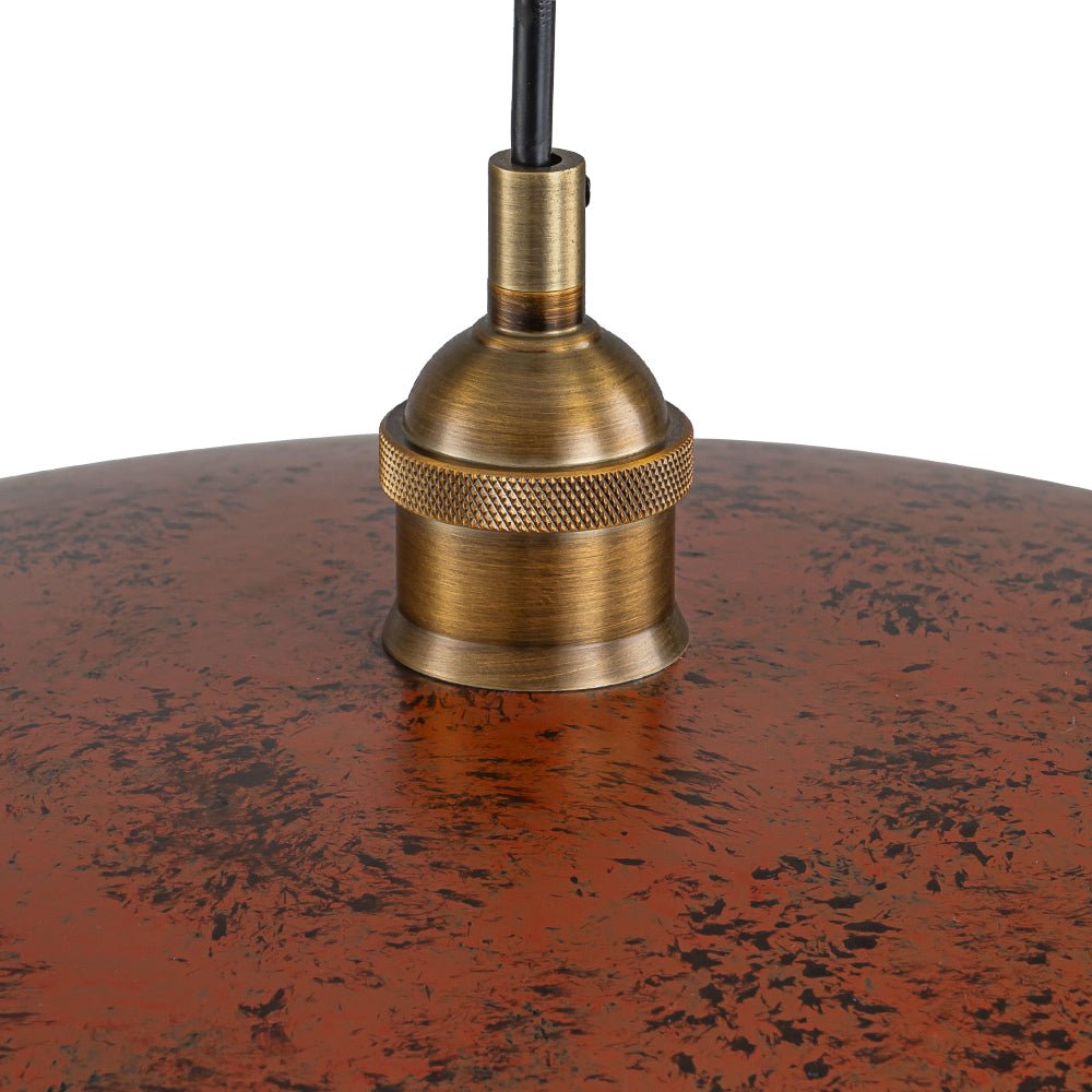 Rauduvox Rustic Brown Oversized Flat Metal Pendant Light