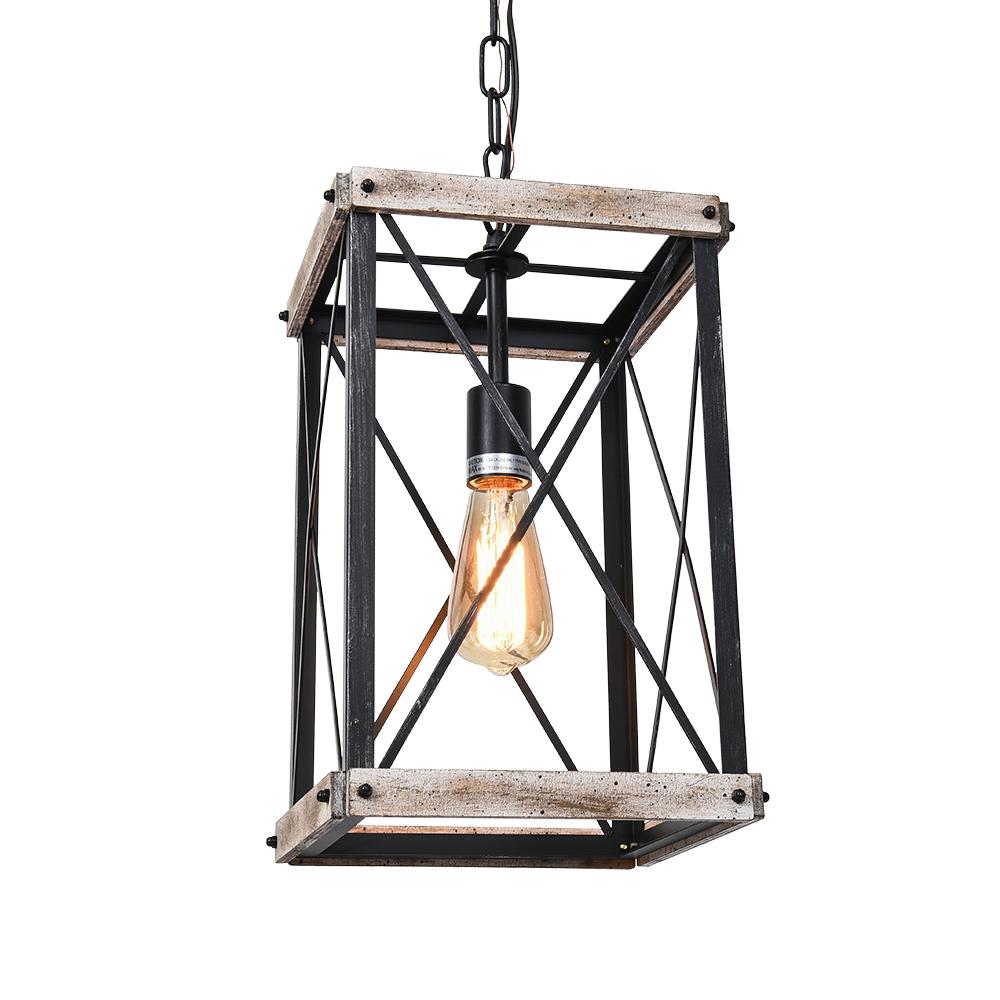 Xenonlux Rustic Square Wood Pendant Light
