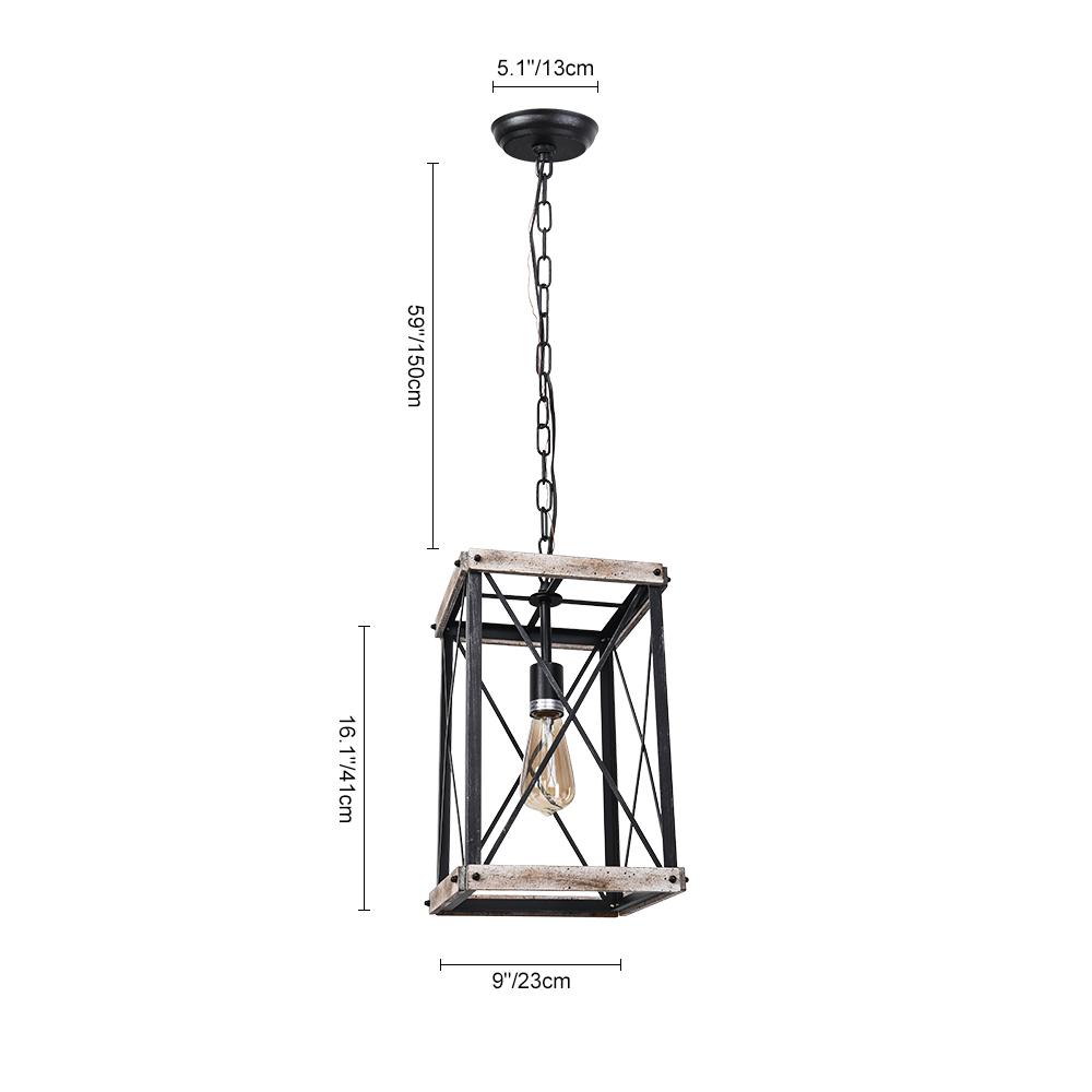 Xenonlux Rustic Square Wood Pendant Light