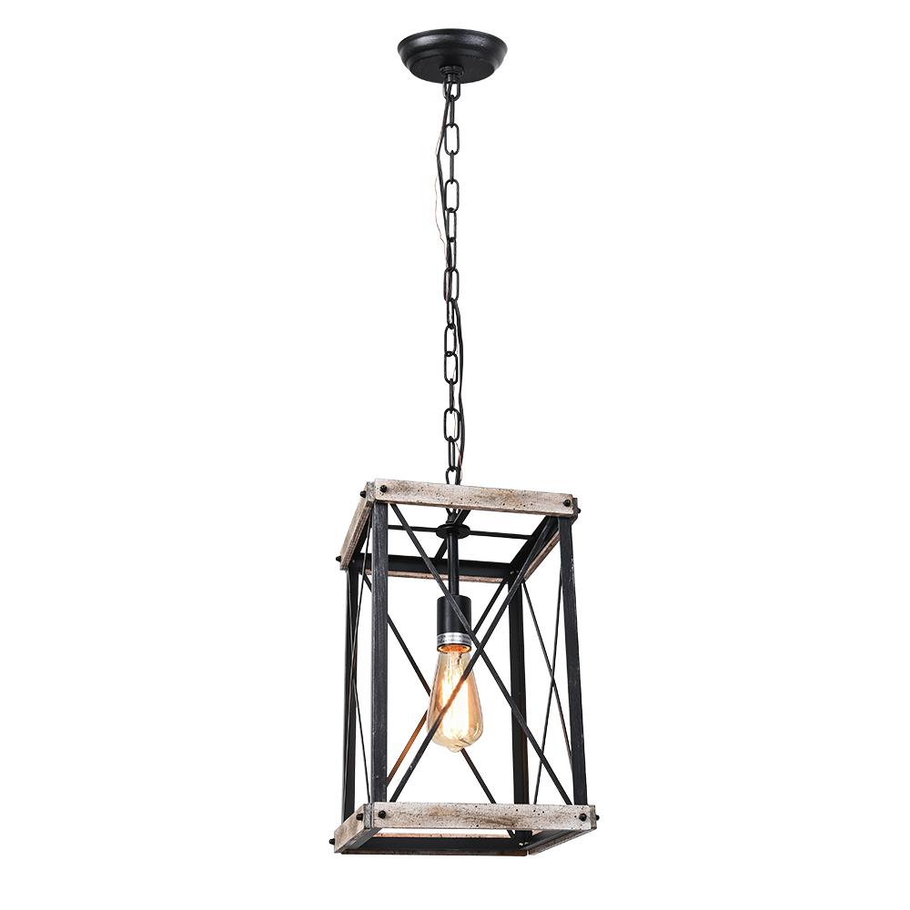 Xenonlux Rustic Square Wood Pendant Light