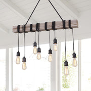 Ljosalf Rustic Linear Wood Chandelier
