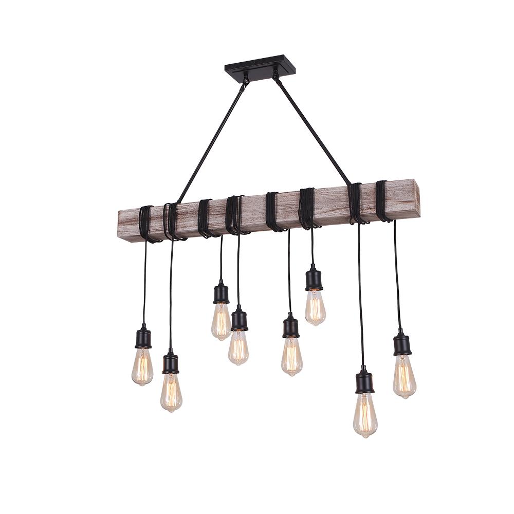 Ljosalf Rustic Linear Wood Chandelier