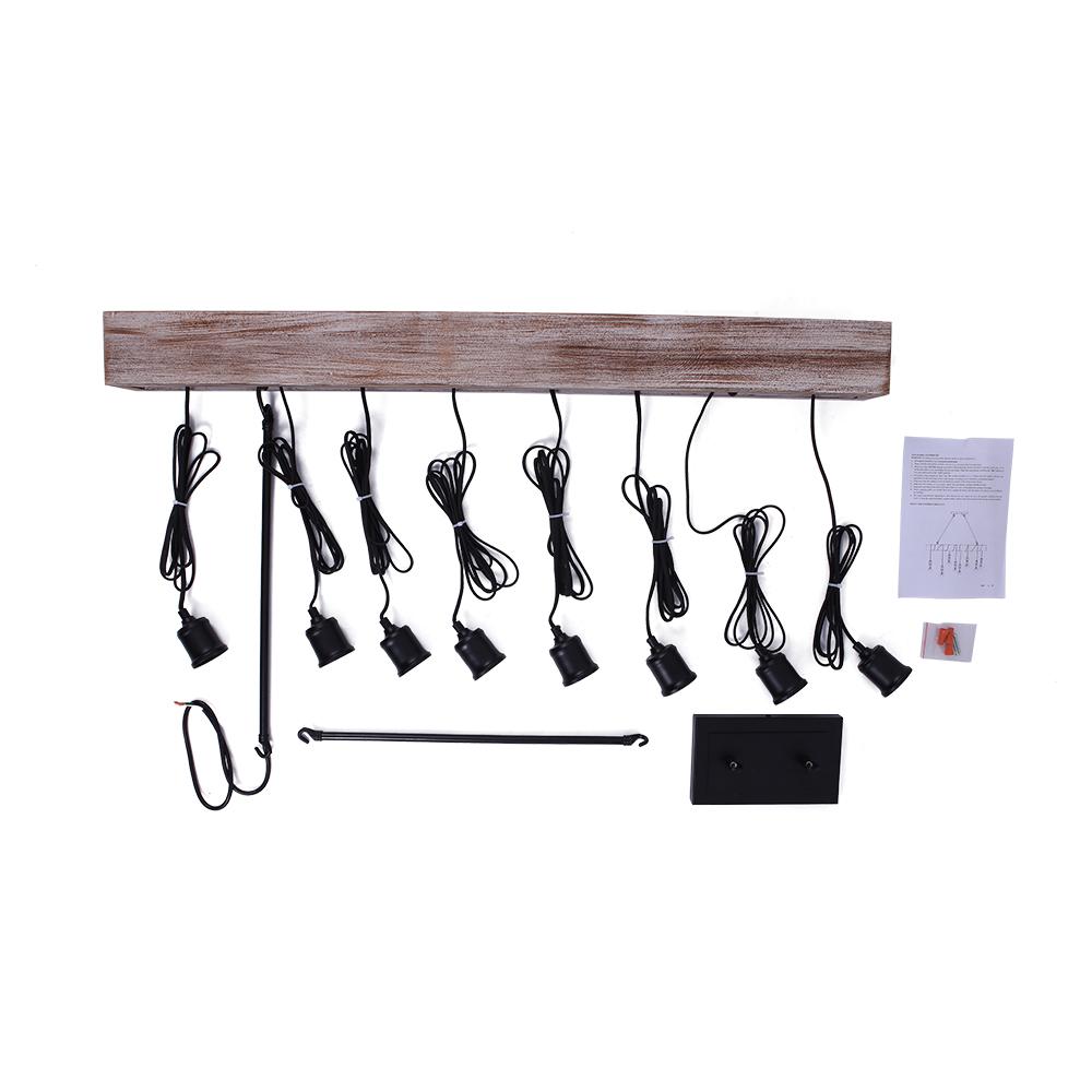 Ljosalf Rustic Linear Wood Chandelier