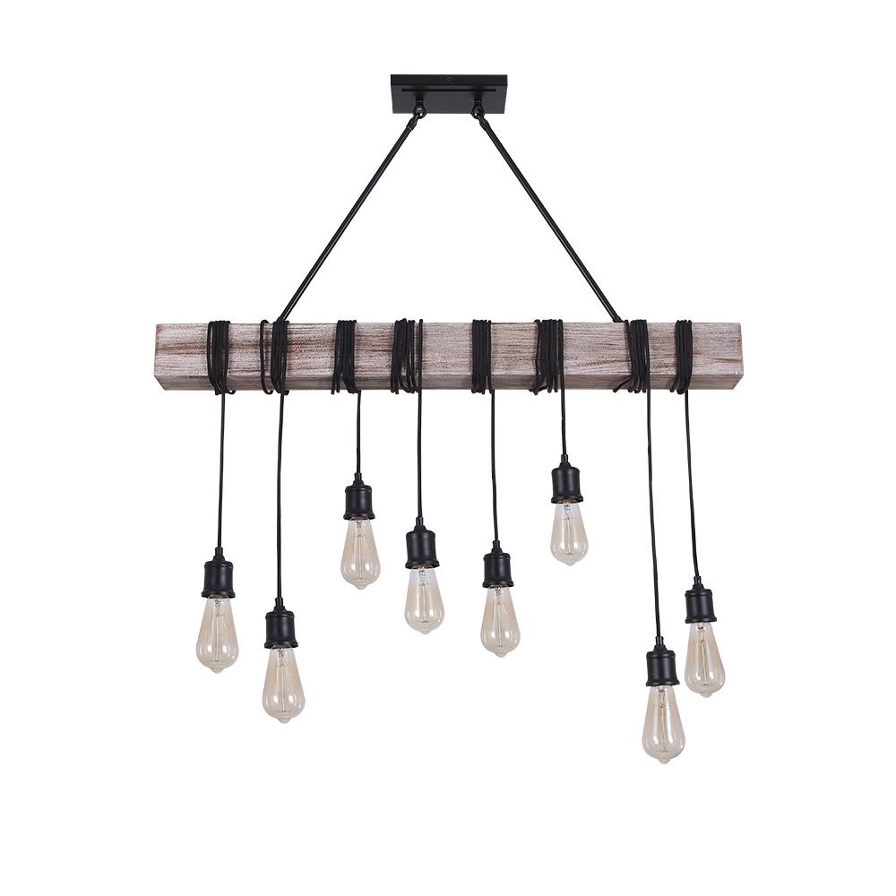 Ljosalf Rustic Linear Wood Chandelier