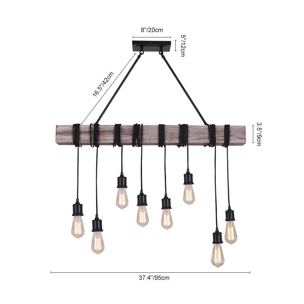 Ljosalf Rustic Linear Wood Chandelier