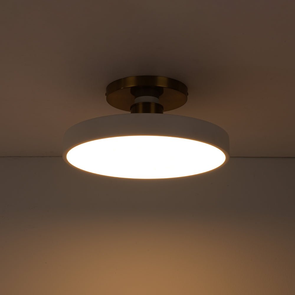 Fljota Scandinavian Brass LED Metal Semi Flush Light
