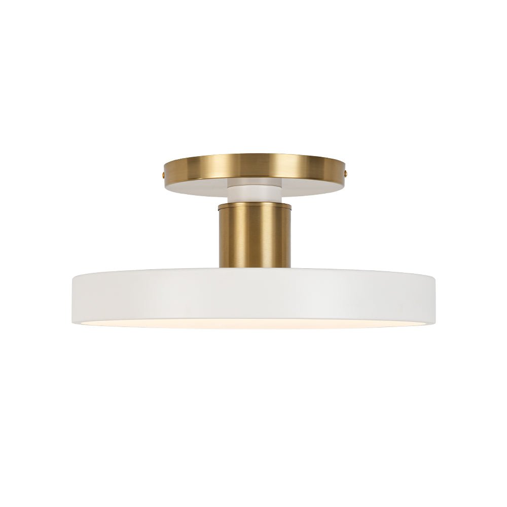 Fljota Scandinavian Brass LED Metal Semi Flush Light