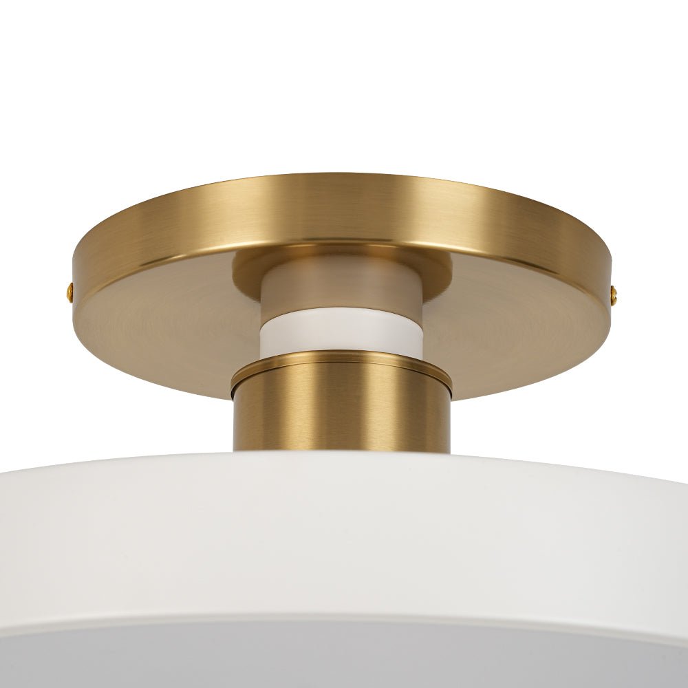 Fljota Scandinavian Brass LED Metal Semi Flush Light