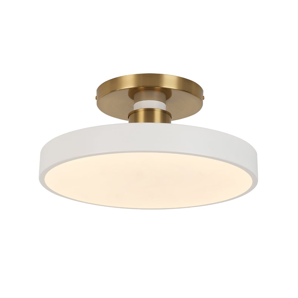 Fljota Scandinavian Brass LED Metal Semi Flush Light