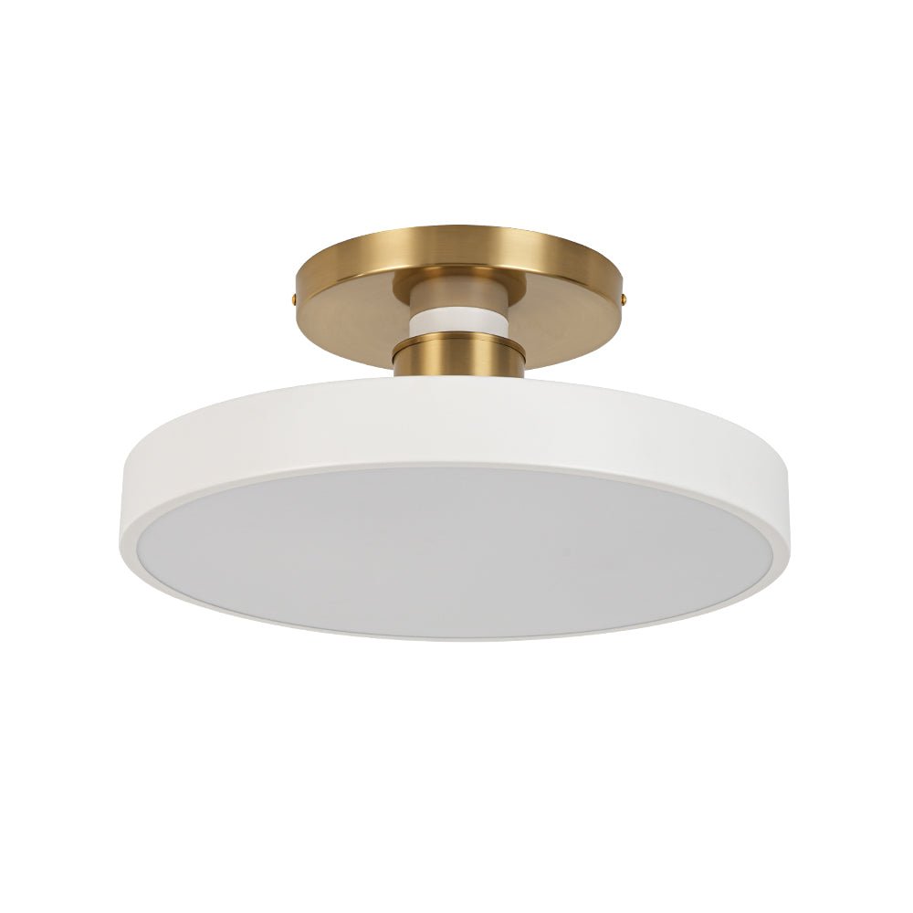 Fljota Scandinavian Brass LED Metal Semi Flush Light