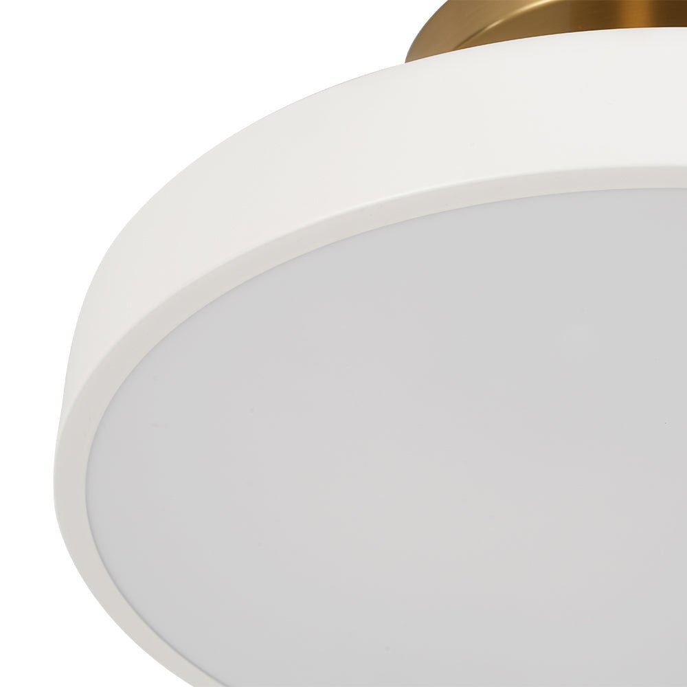 Fljota Scandinavian Brass LED Metal Semi Flush Light