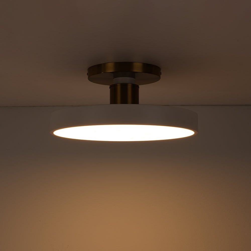 Fljota Scandinavian Brass LED Metal Semi Flush Light