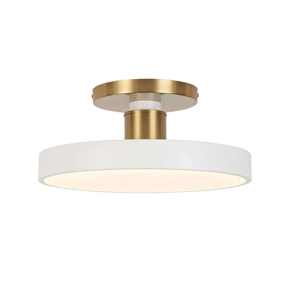 Fljota Scandinavian Brass LED Metal Semi Flush Light