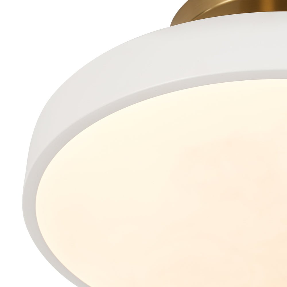 Fljota Scandinavian Brass LED Metal Semi Flush Light