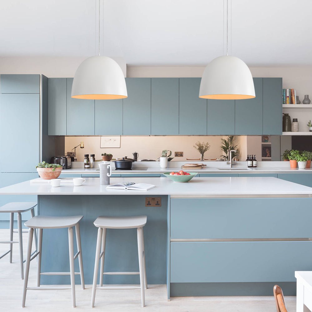 Alvuvyr Scandinavian Oversized White Metal Pendant Light
