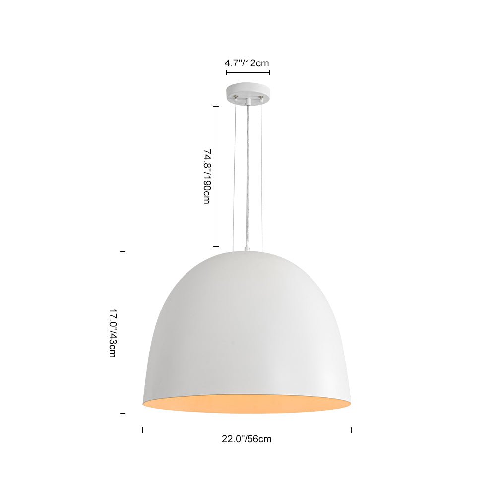 Alvuvyr Scandinavian Oversized White Metal Pendant Light
