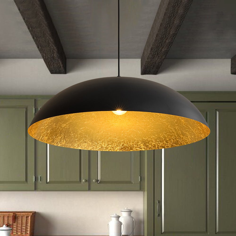 Sifuva Scandinavian Retro Oversized Black Gold Metal Pendant