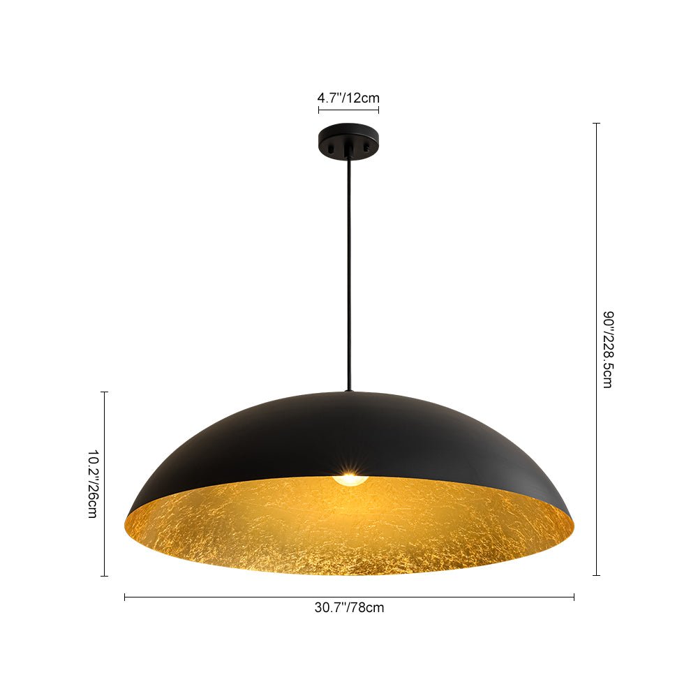 Sifuva Scandinavian Retro Oversized Black Gold Metal Pendant