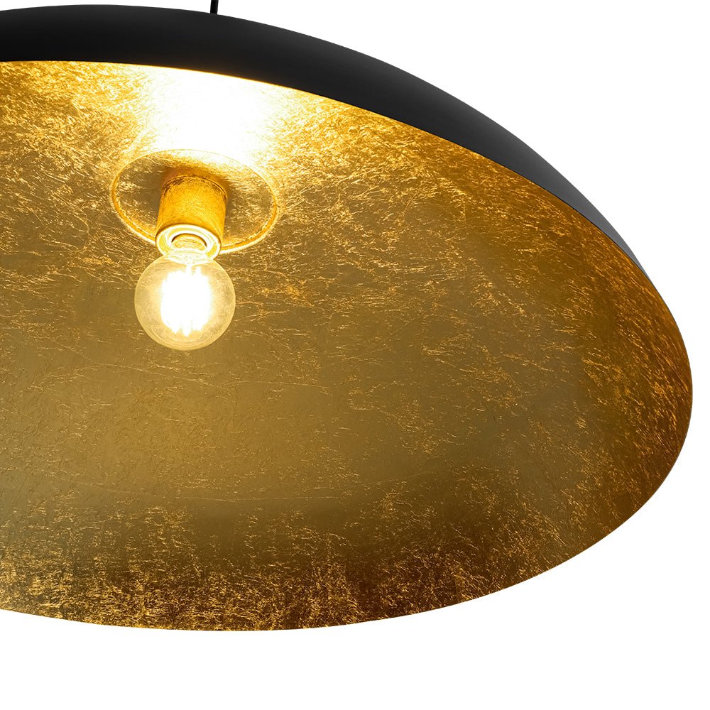 Sifuva Scandinavian Retro Oversized Black Gold Metal Pendant