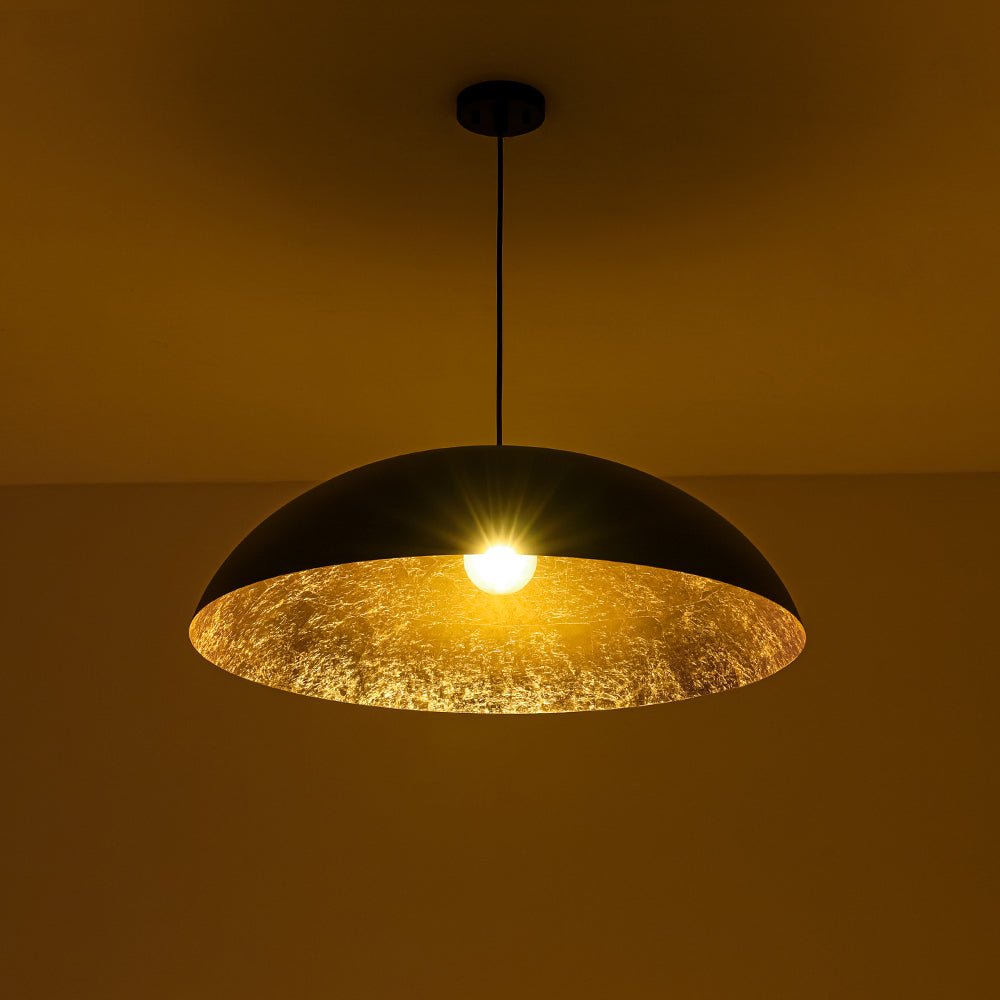 Sifuva Scandinavian Retro Oversized Black Gold Metal Pendant