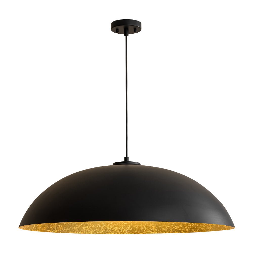 Sifuva Scandinavian Retro Oversized Black Gold Metal Pendant
