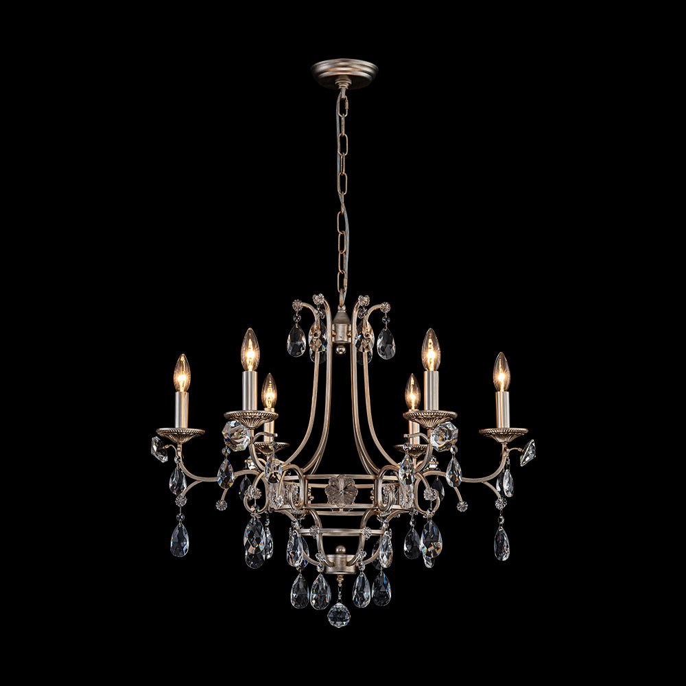Yrvuvyt Shabby Chic Empire Candle Crystal Chandelier