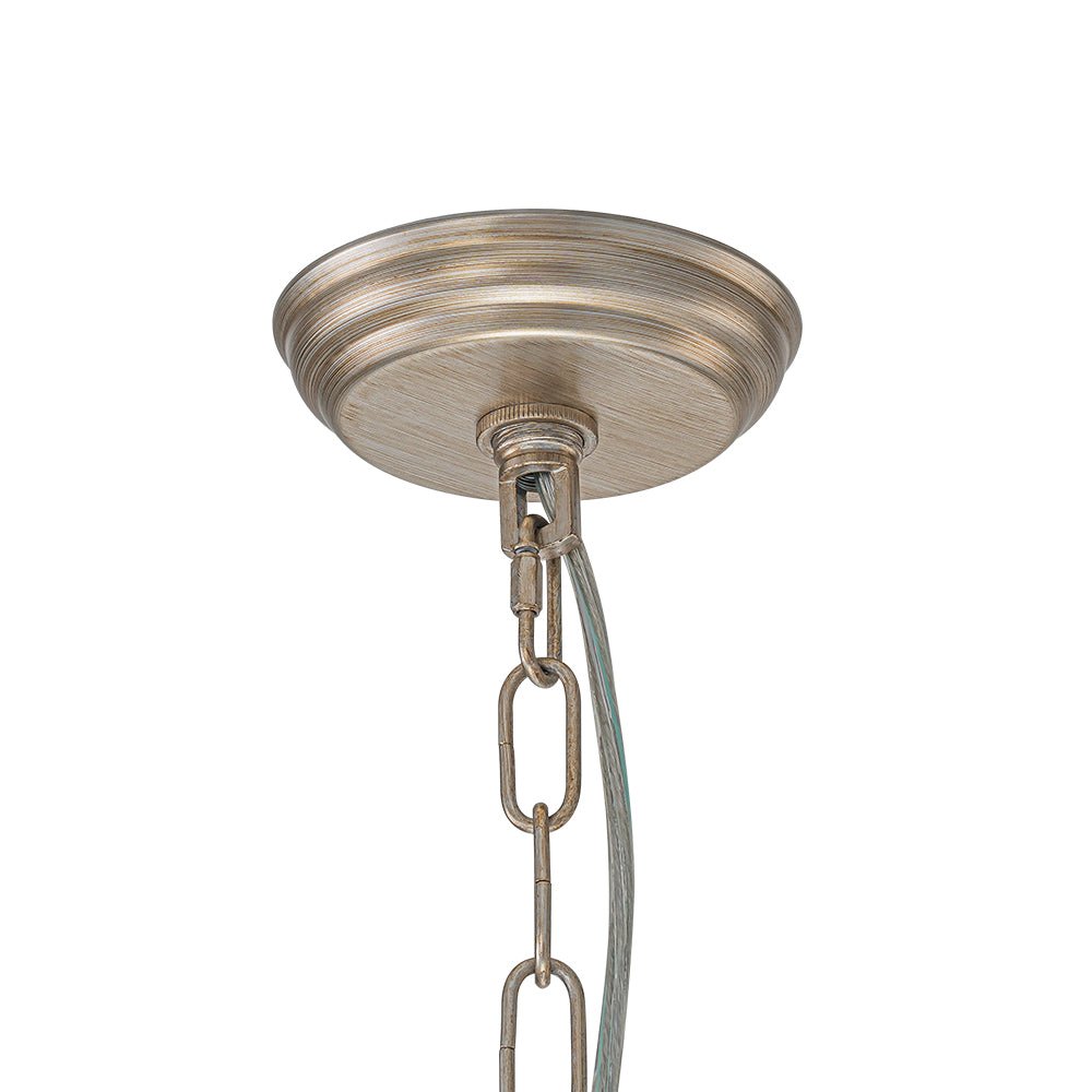 Waegnuvix Shabby Chic Antique Silver Crystal Pendant Light