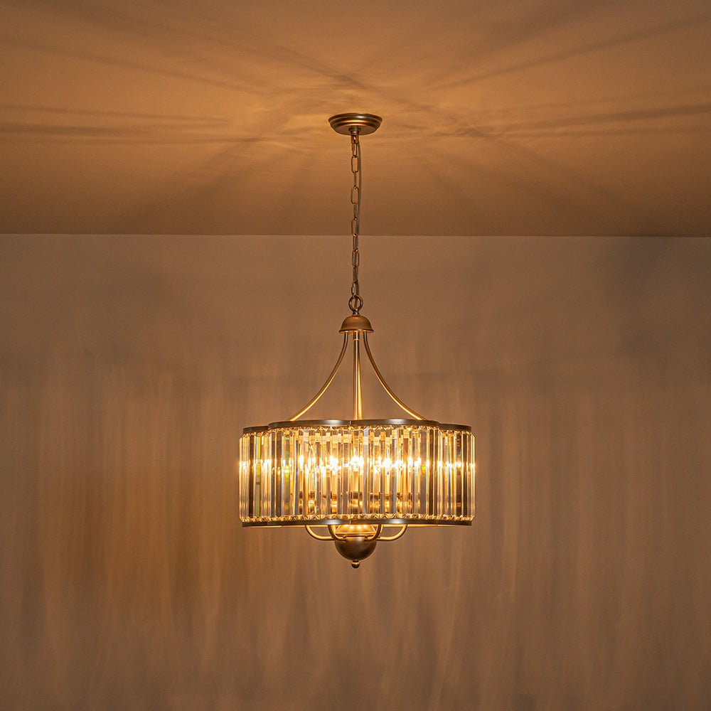 Waegnuvix Shabby Chic Antique Silver Crystal Pendant Light
