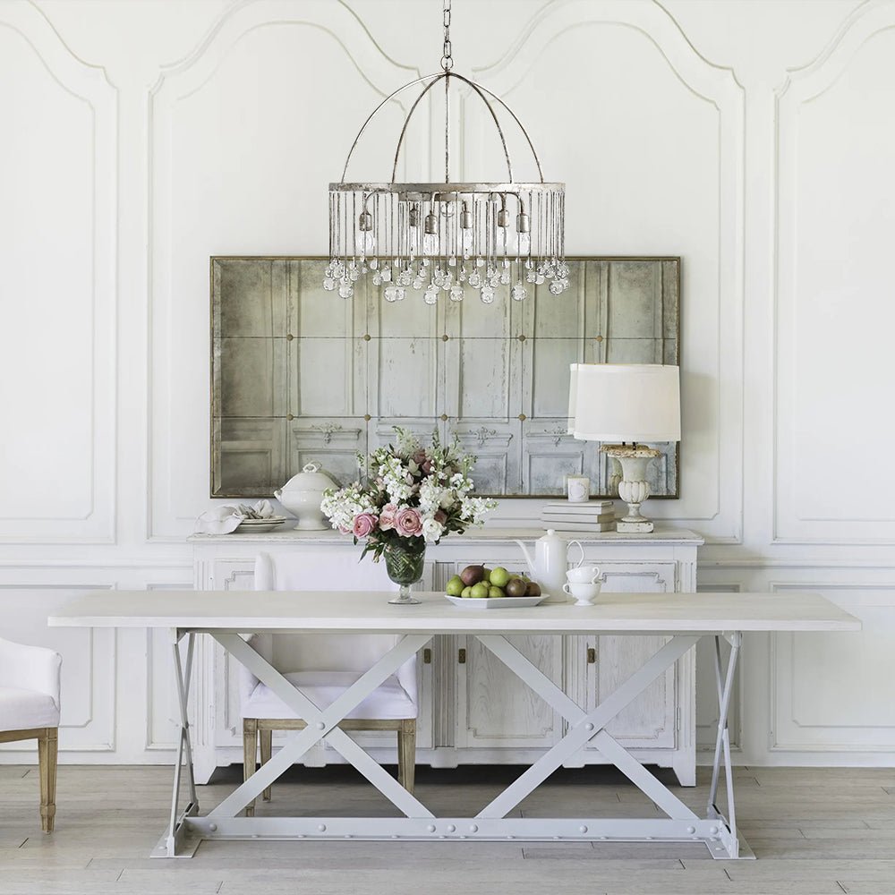 Caelum Raindrop Shabby Chic Crystal Chandelier