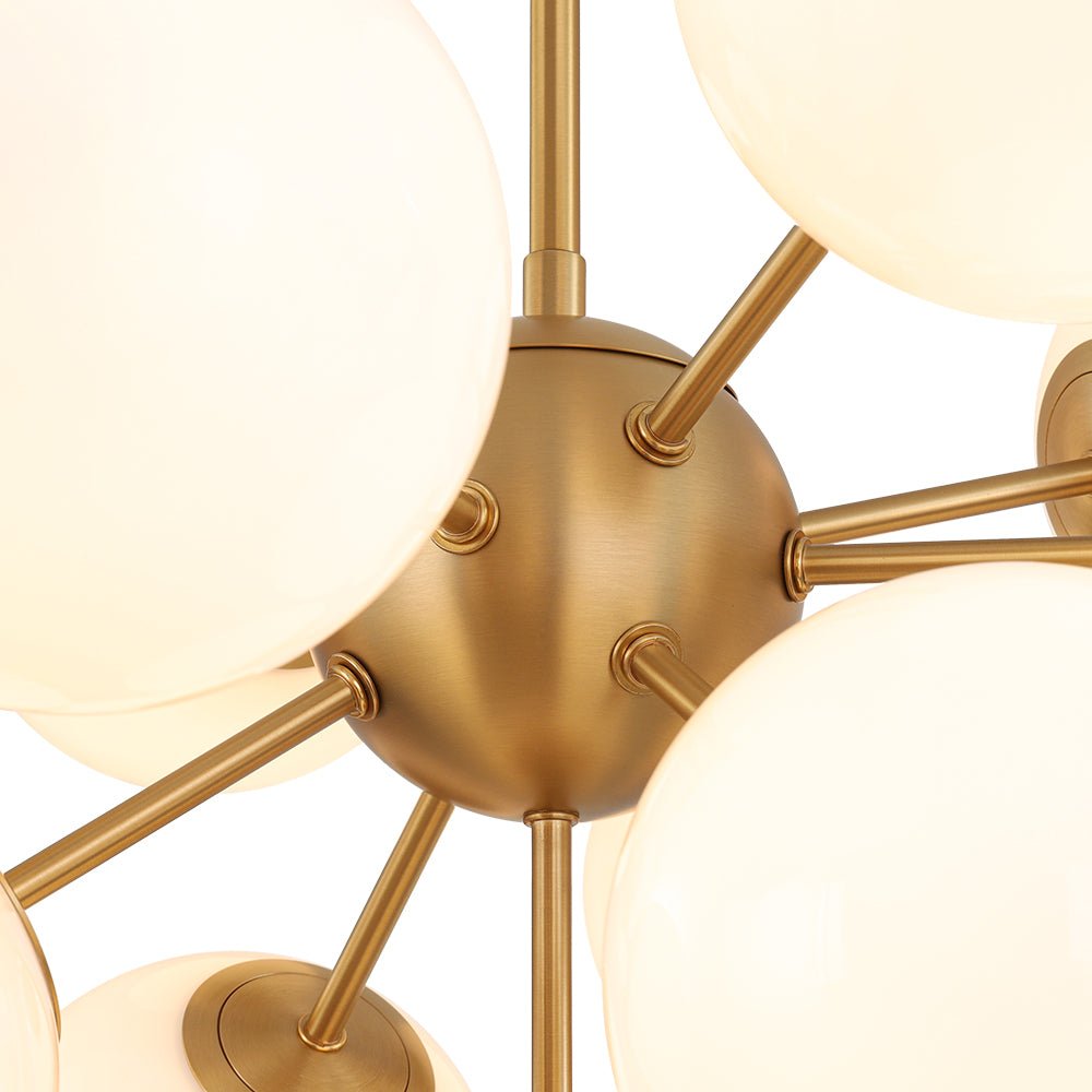 Havn Modern Lustre Opal Glass Semi Flush Chandelier - Lamp Copper
