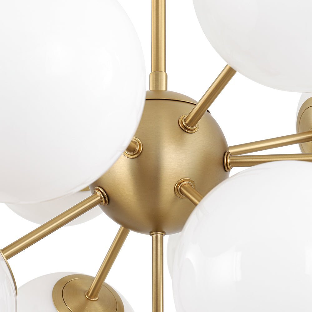 Havn Modern Lustre Opal Glass Semi Flush Chandelier - Lamp Copper