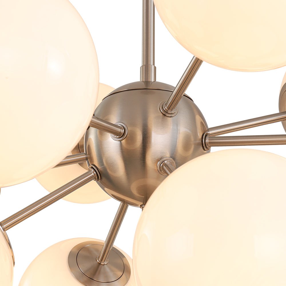 Havn Modern Lustre Opal Glass Semi Flush Chandelier - Lamp Copper