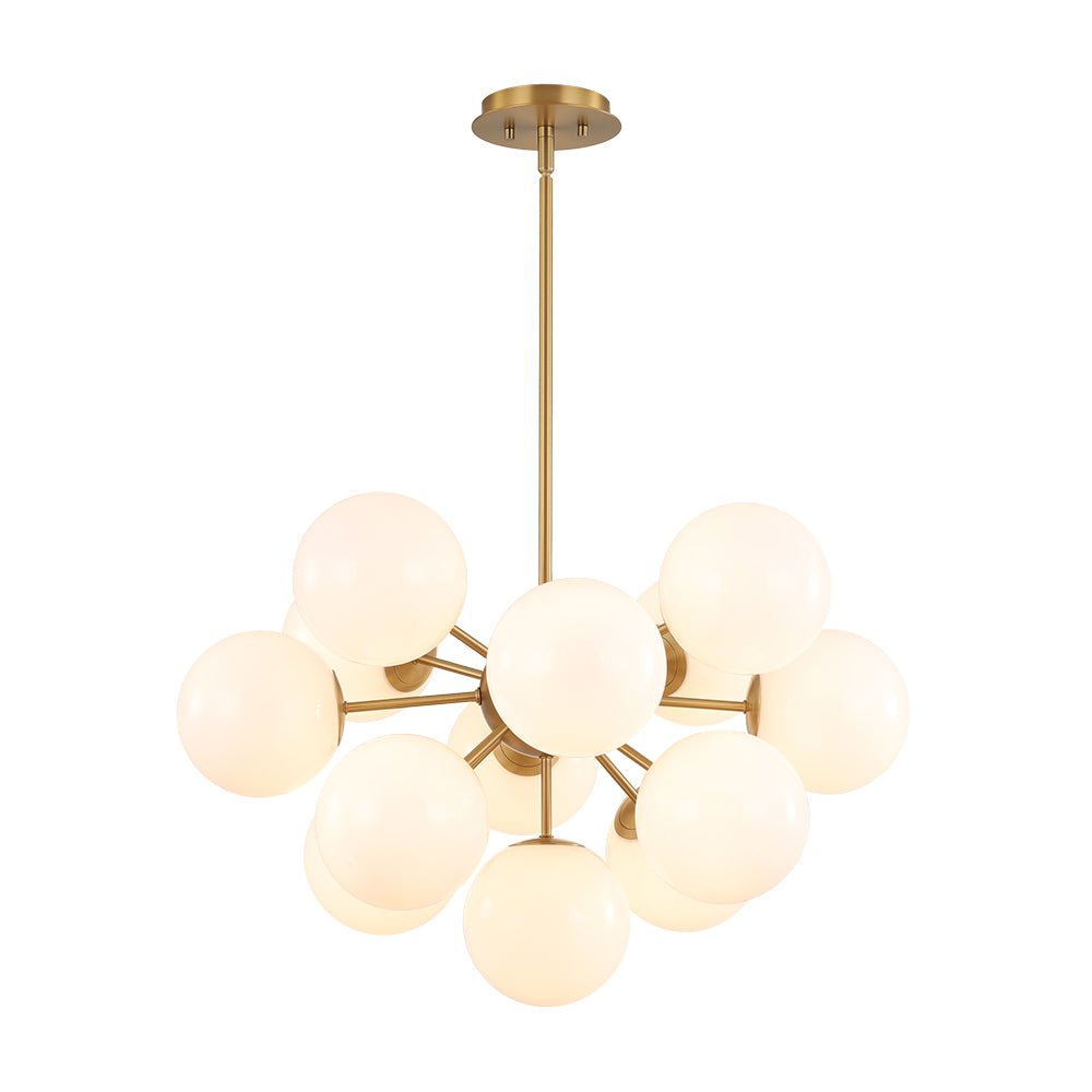 Havn Modern Lustre Opal Glass Semi Flush Chandelier - Lamp Copper
