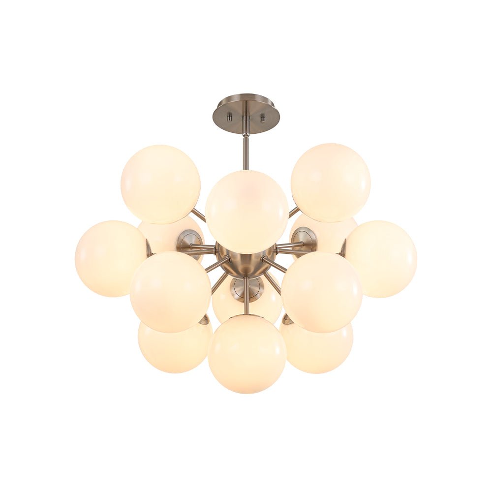 Havn Modern Lustre Opal Glass Semi Flush Chandelier - Lamp Copper