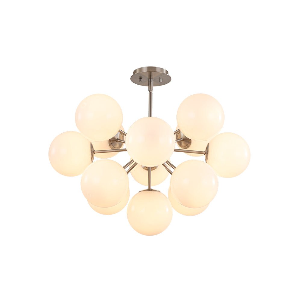 Havn Modern Lustre Opal Glass Semi Flush Chandelier - Lamp Copper