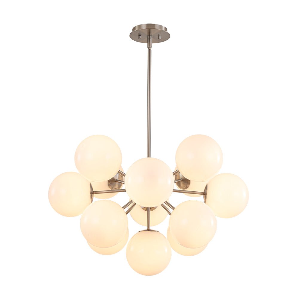 Havn Modern Lustre Opal Glass Semi Flush Chandelier - Lamp Copper