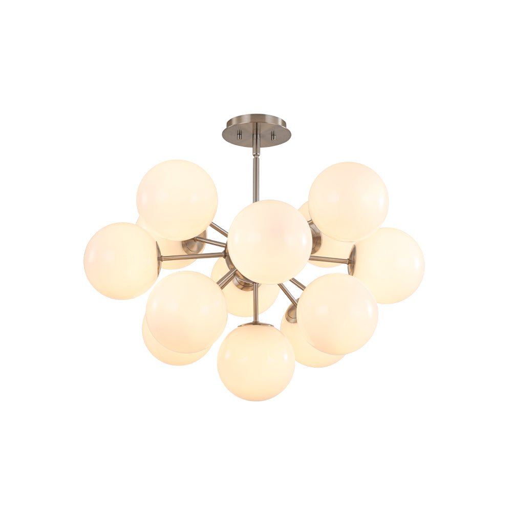 Havn Modern Lustre Opal Glass Semi Flush Chandelier - Lamp Copper