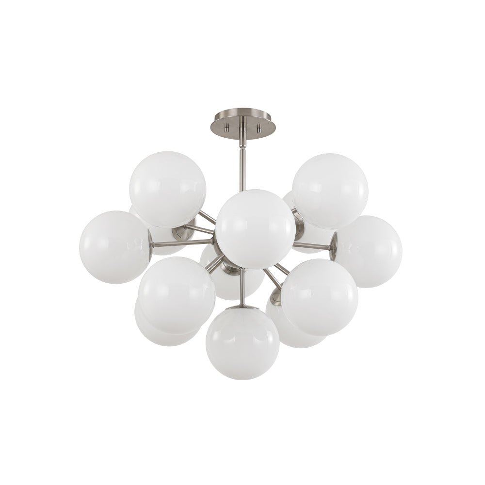 Havn Modern Lustre Opal Glass Semi Flush Chandelier - Lamp Copper